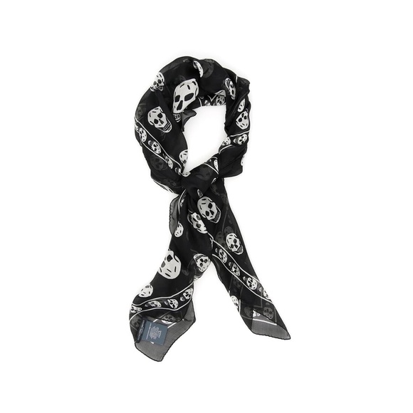Alexander McQueen Accessories - ALEXANDER MCQUEEN  •  Silk Chiffon Skull Scarf